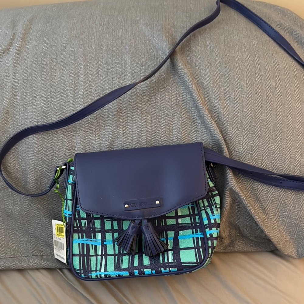 NWT Vera Bradley Navy and Aqua Crossbody Bag